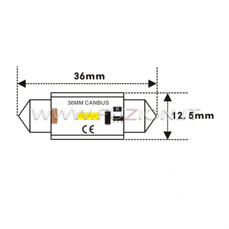 Lampada Siluro LED C5W 37mm 12V 24V Navetta Targa Plafoniera