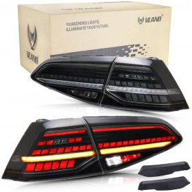 HECKLEUCHTEN-SET FÜR GOLF 7 UND GOLF 7.5 IN RAUCHFARBENEM DESIGN MIT VOLLEM LED-MATRIX-LICHT.