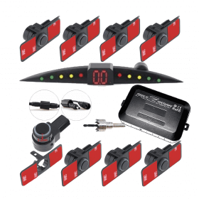 KIT DE 8 SENSORES DE APARCAMIENTO DELANTEROS/TRASEROS INVISIBLES CON PANTALLA LED SLIM