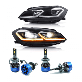 SCHEINWERFER FÜR GOLF 7.5 MK7.5 VOLL LED DYNAMISCHES BLINKLICHT BLACK EDITION