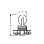 PSX24W PG20-1 12V 24W HALOGEN SUPER BIAŁY PRO+ BIAŁY 6000K EFEKT XENON