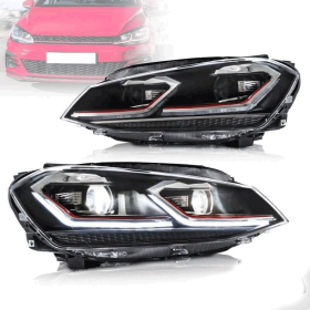 GOLF 7 MK7 VII STYLE 7.5 RED GTI LED-SCHEINWERFER, INTEGRIERTES DRL UND DYNAMISCHE BLINKER